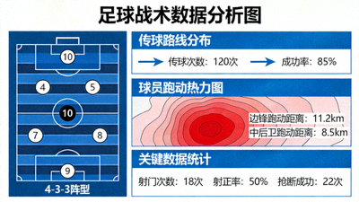 足球战术数据分析可视化图表展示